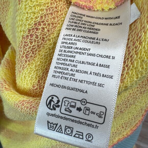 New Free People Classic Striped Oversized Crewneck In Orange Combo Women's Sz M - Picture 6 of 7